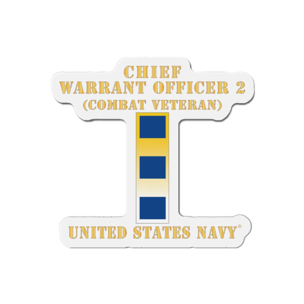 Die-Cut Magnet - Navy - Chief Warrant Officer 2 - CW02 - Combat Veteran