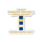 Die-Cut Magnet - Navy - Chief Warrant Officer 2 - CW02 - Combat Veteran