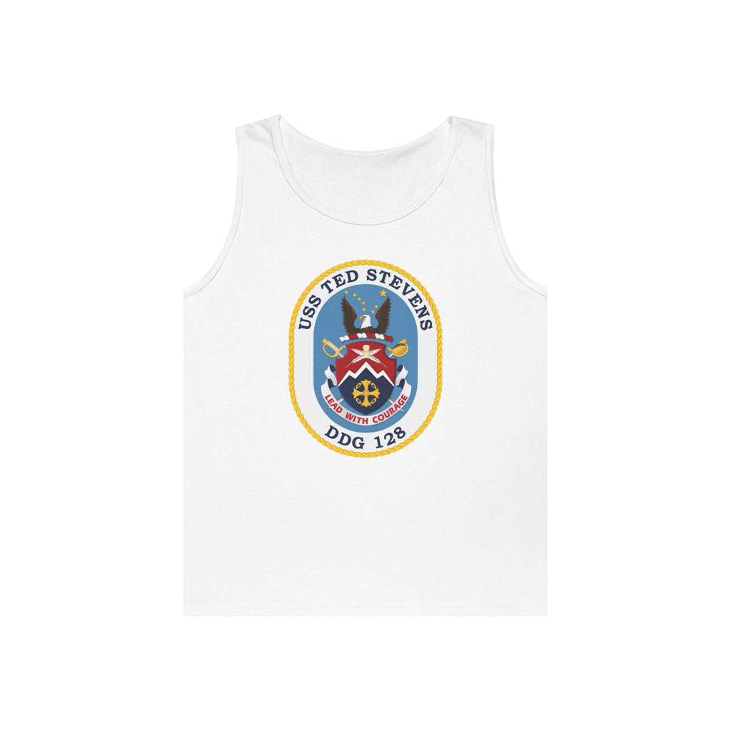 Unisex Heavy Cotton Tank Top - Navy - USS Ted Stevens (DDG-128) wo txt