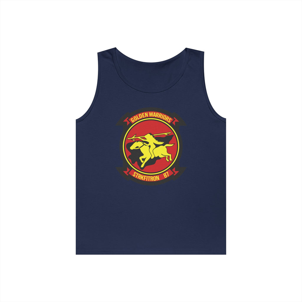 Unisex Heavy Cotton Tank Top - Navy - Strike Fighter Squadron 87 (VFA-87) wo txt