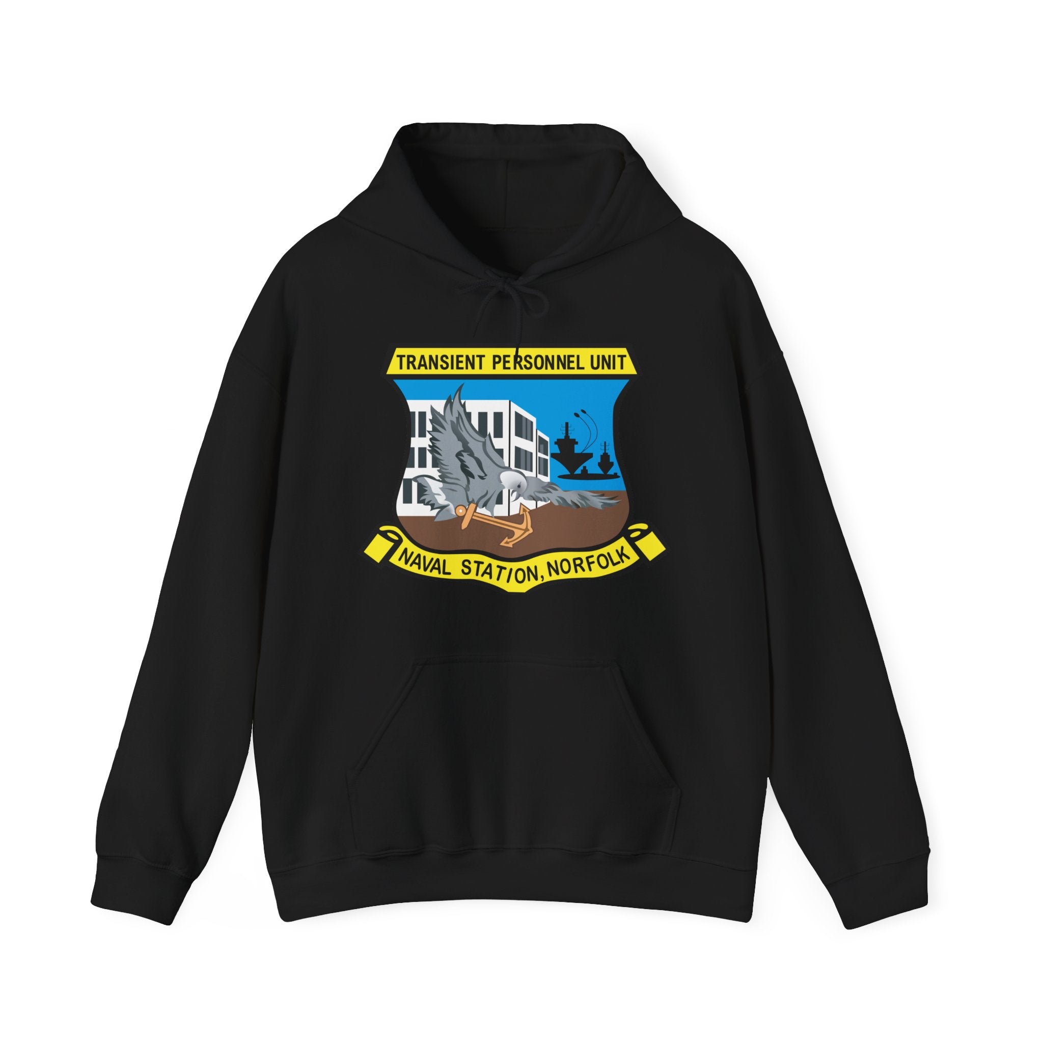 Unisex Heavy Blend™ Hoodies - Navy - Transient Personnel Unit - Naval Station Norfolk wo Txt
