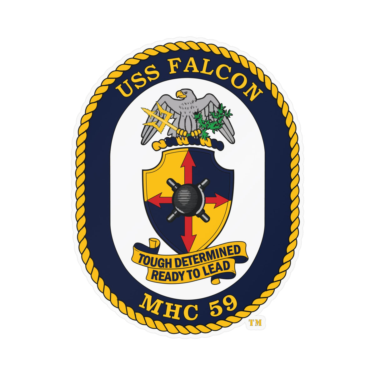 Kiss-Cut Vinyl Decal - Navy - USS Falcon (MHC-59) wo txt