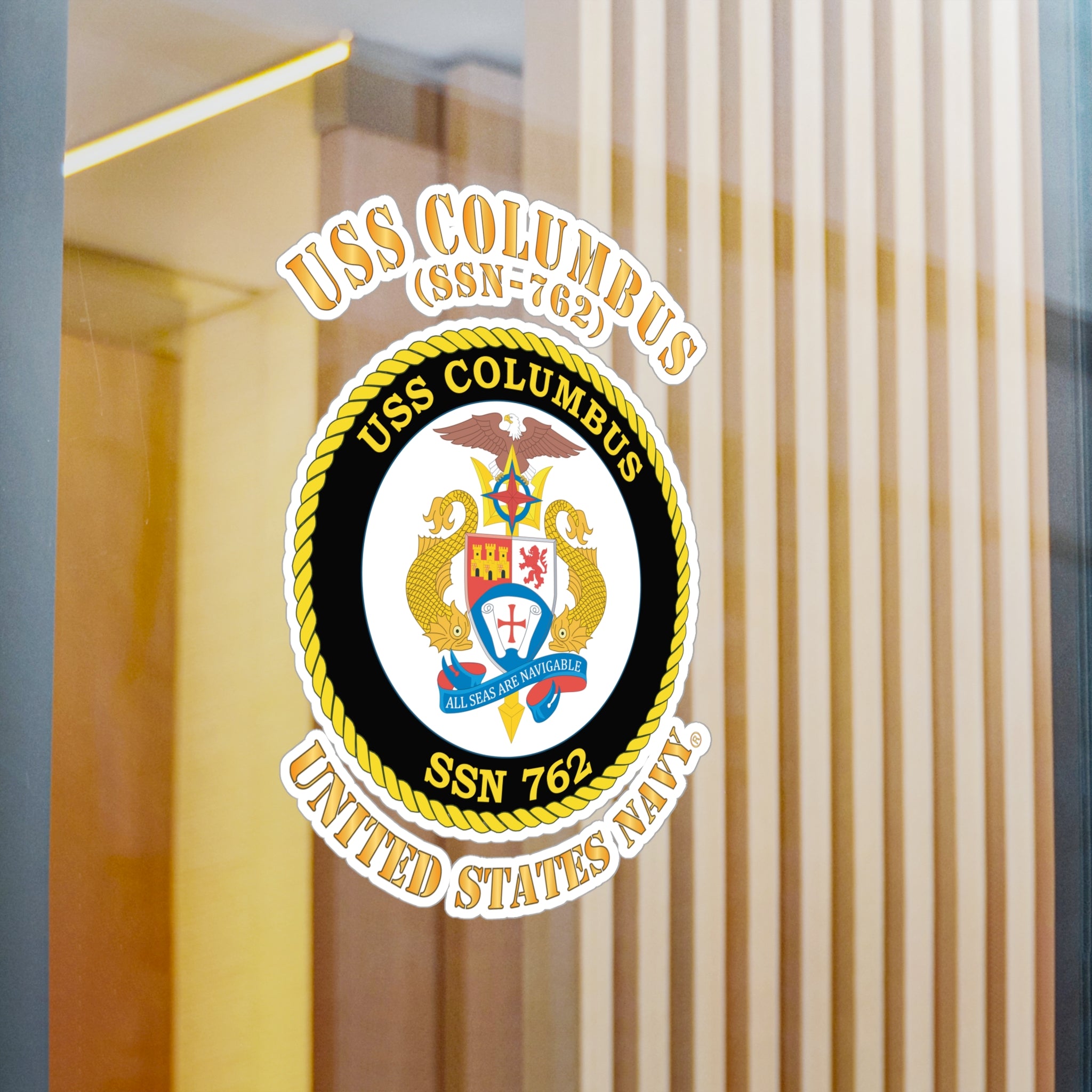 Kiss-Cut Vinyl Decal - Navy - USS Columbus (SSN-762)