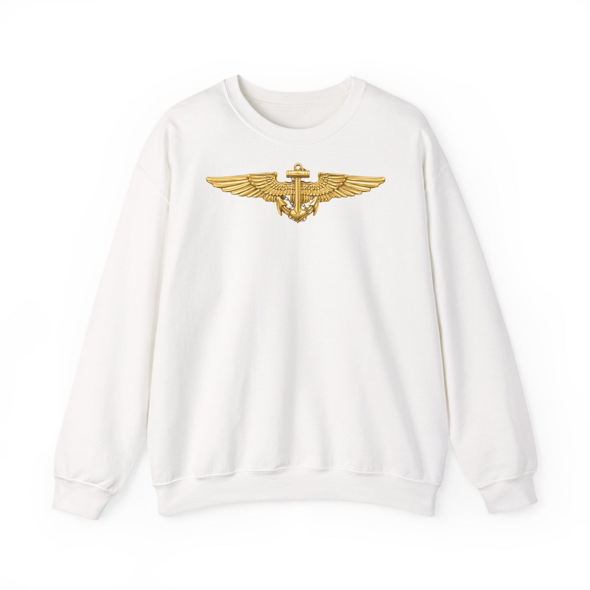 Unisex Heavy Blend™ Crewneck Sweatshirt - Navy - Badge - Naval Aviator Wings wo txt - 3D - Enhanced