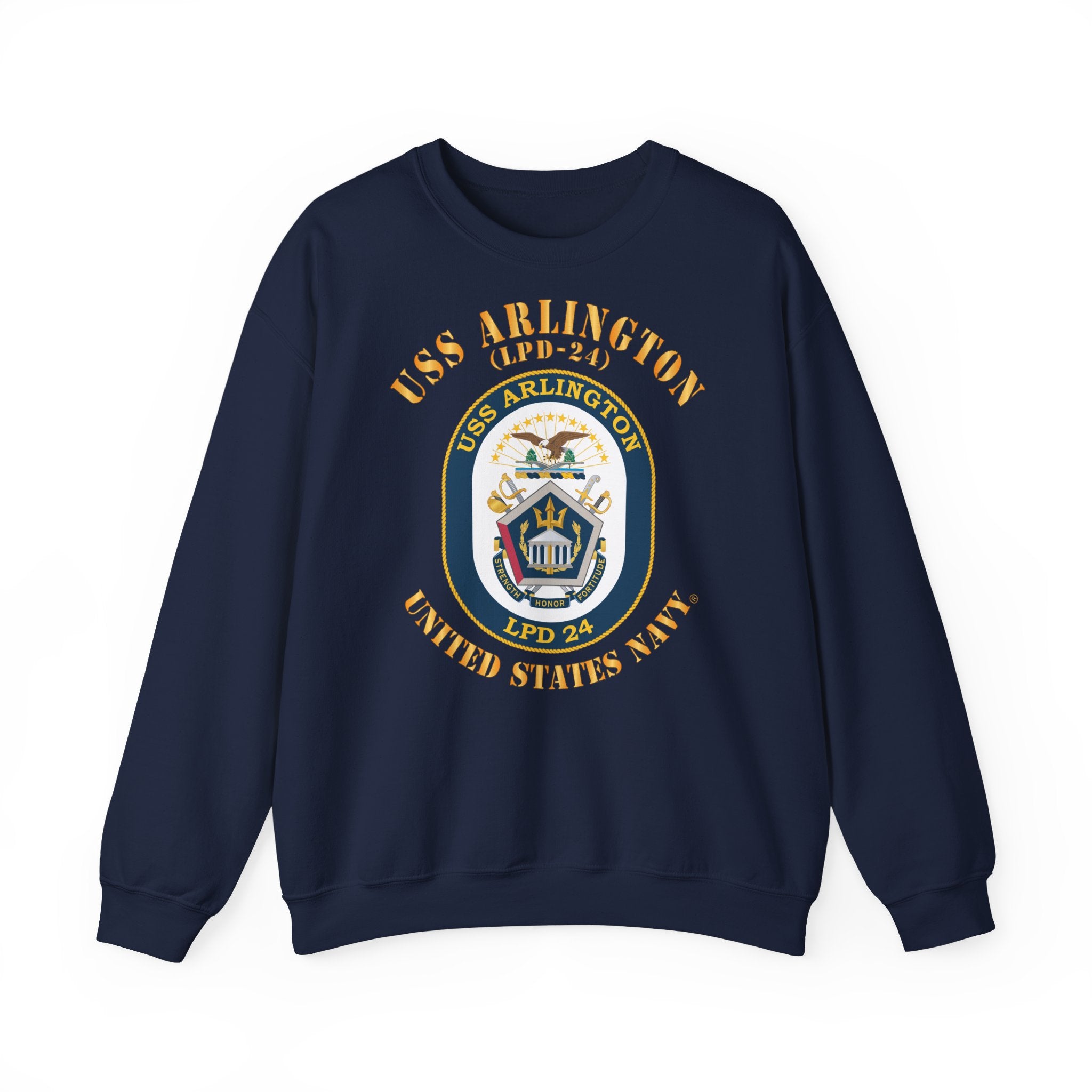 Unisex Heavy Blend™ Crewneck Sweatshirt - Navy - USS Arlington (LPD-24)
