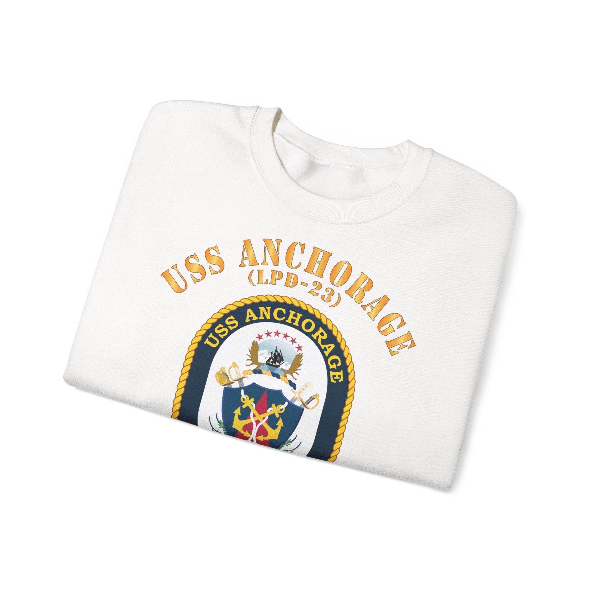 Unisex Heavy Blend™ Crewneck Sweatshirt - Navy - USS Anchorage (LPD-23)