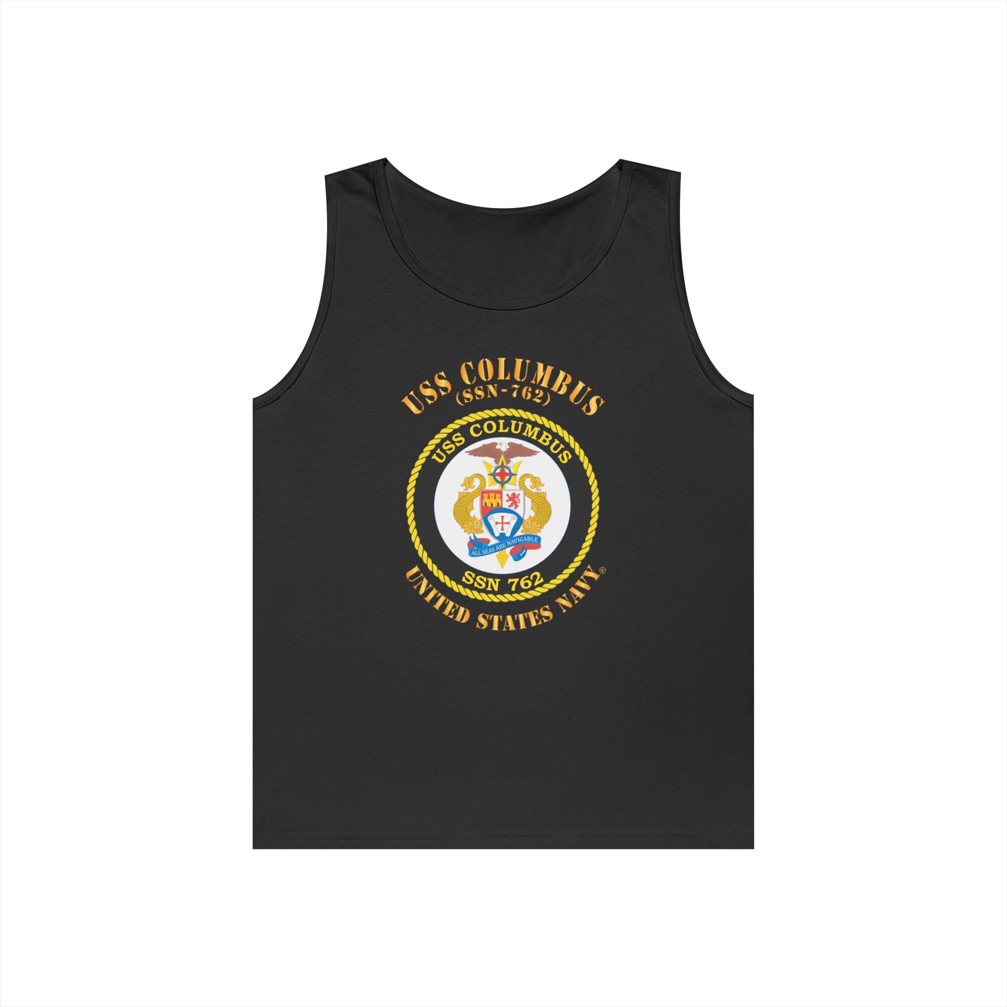 Unisex Heavy Cotton Tank Top - Navy - USS Columbus (SSN-762)