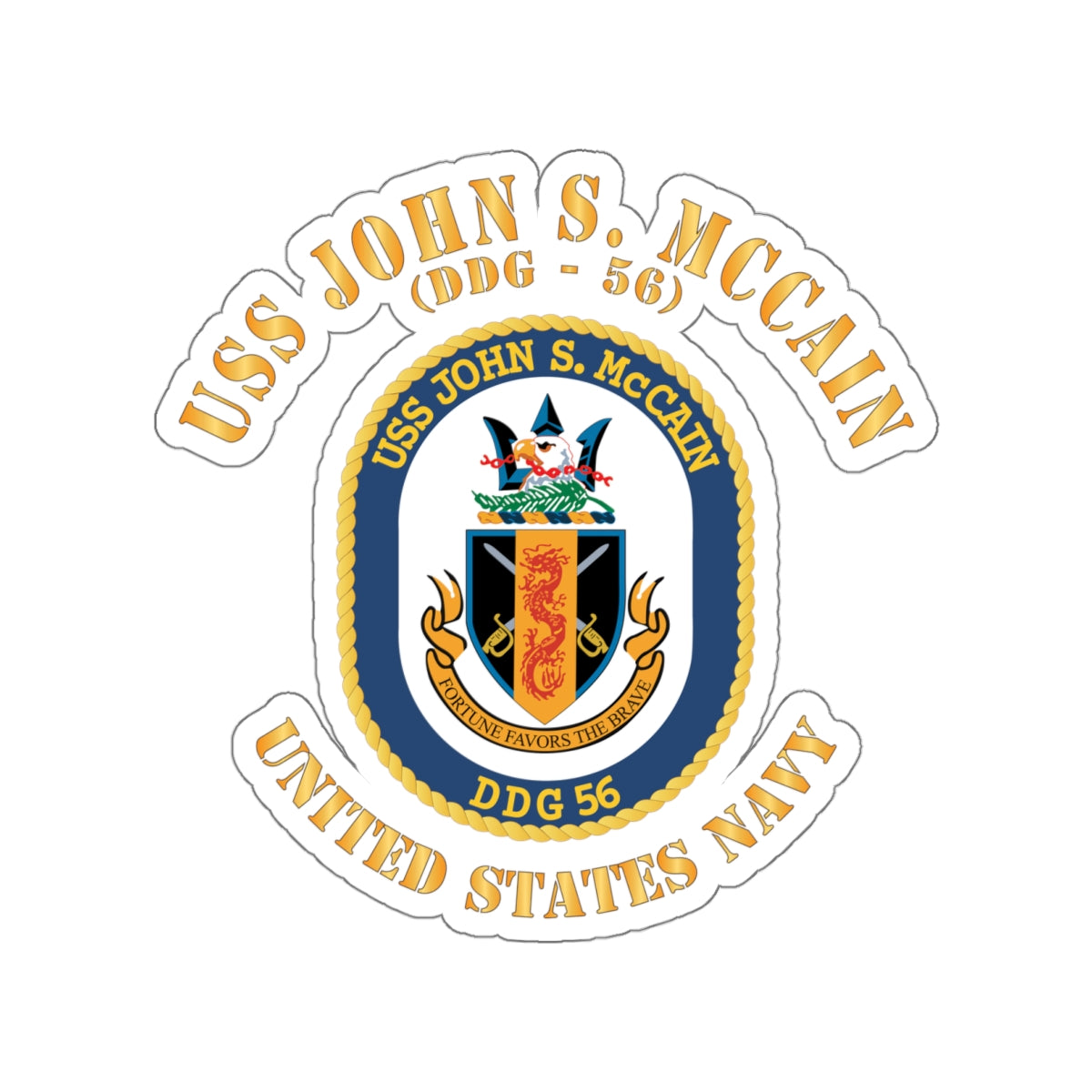 Die-Cut Vinyl Sticker - Navy - USS John S. McCain (DDG-56)