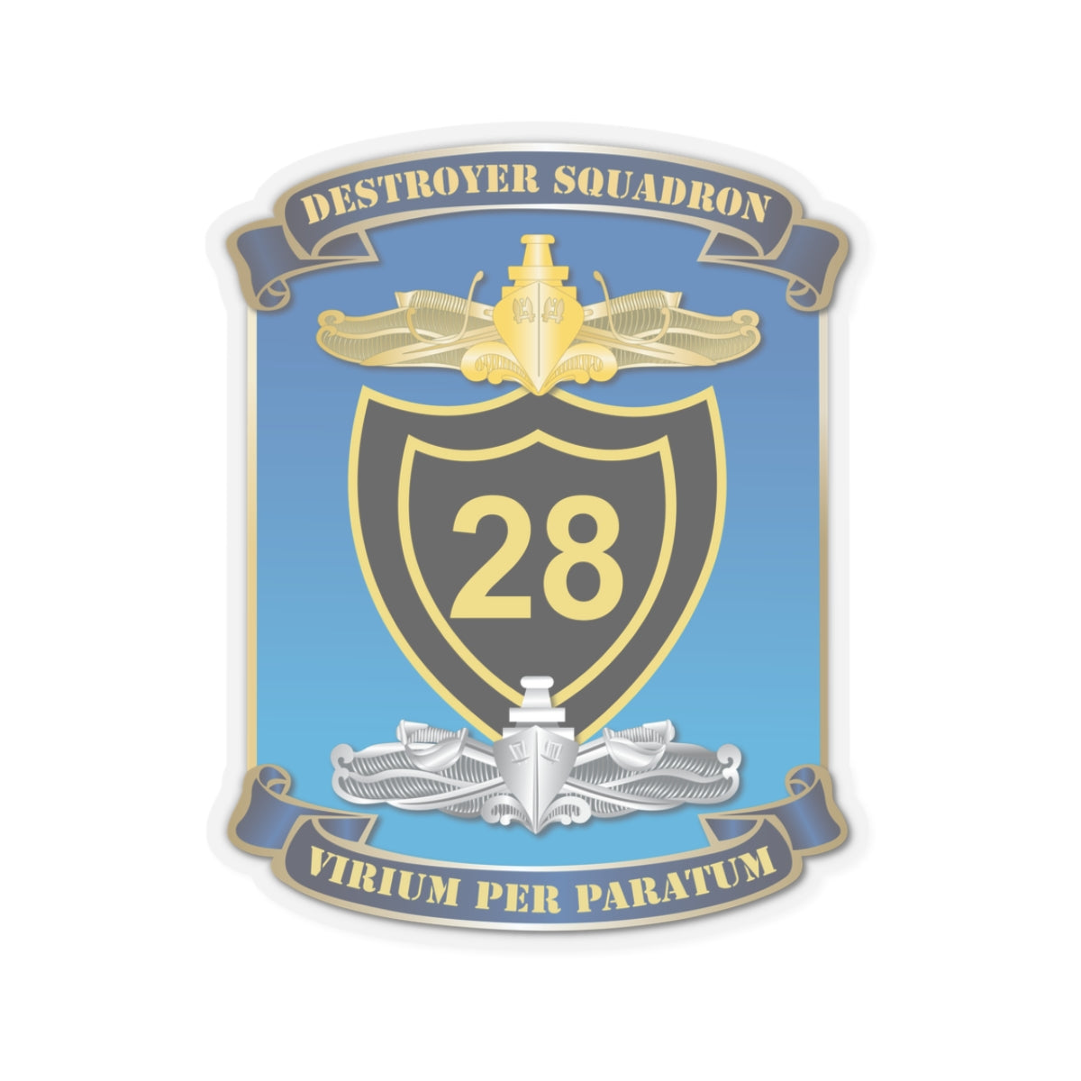Kiss-Cut Stickers - Navy - Destroyer Squadron 28 (DESRON-28) wo Txt