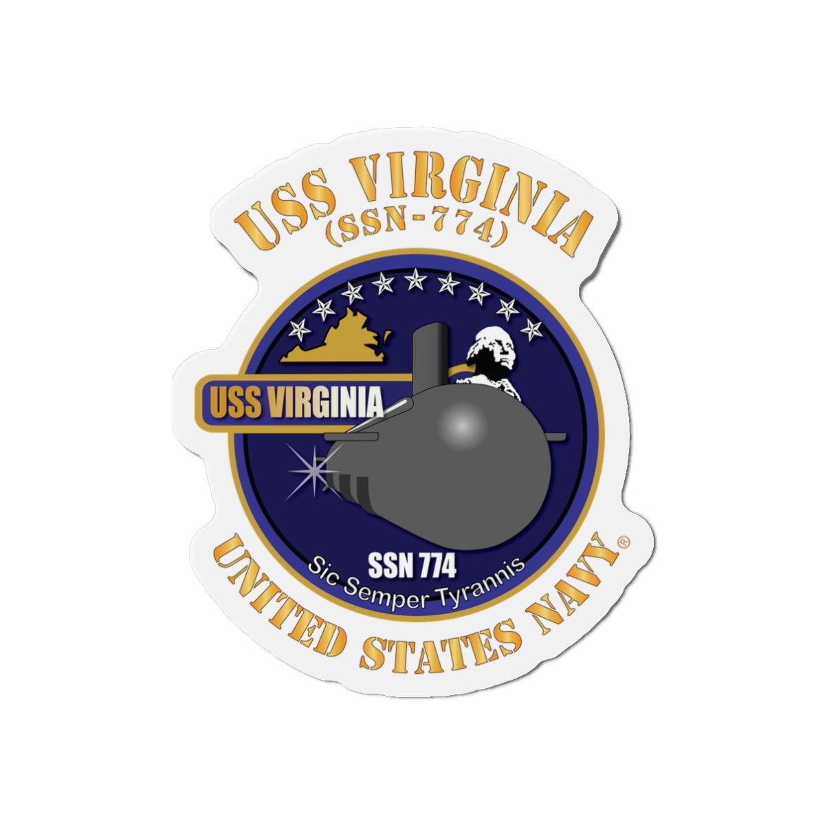 Die-Cut Magnet - Navy - USS Virginia (SSN-774) X 300