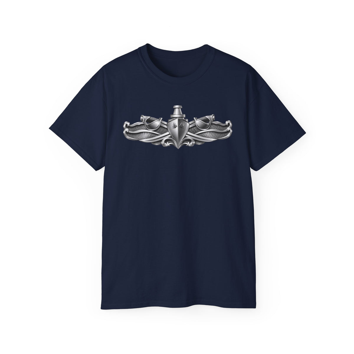 Unisex Ultra Cotton T-Shirt - Navy - Badge - Enlisted Surface Warfare Specialist (ESWS) wo txt - 3D - Enhanced