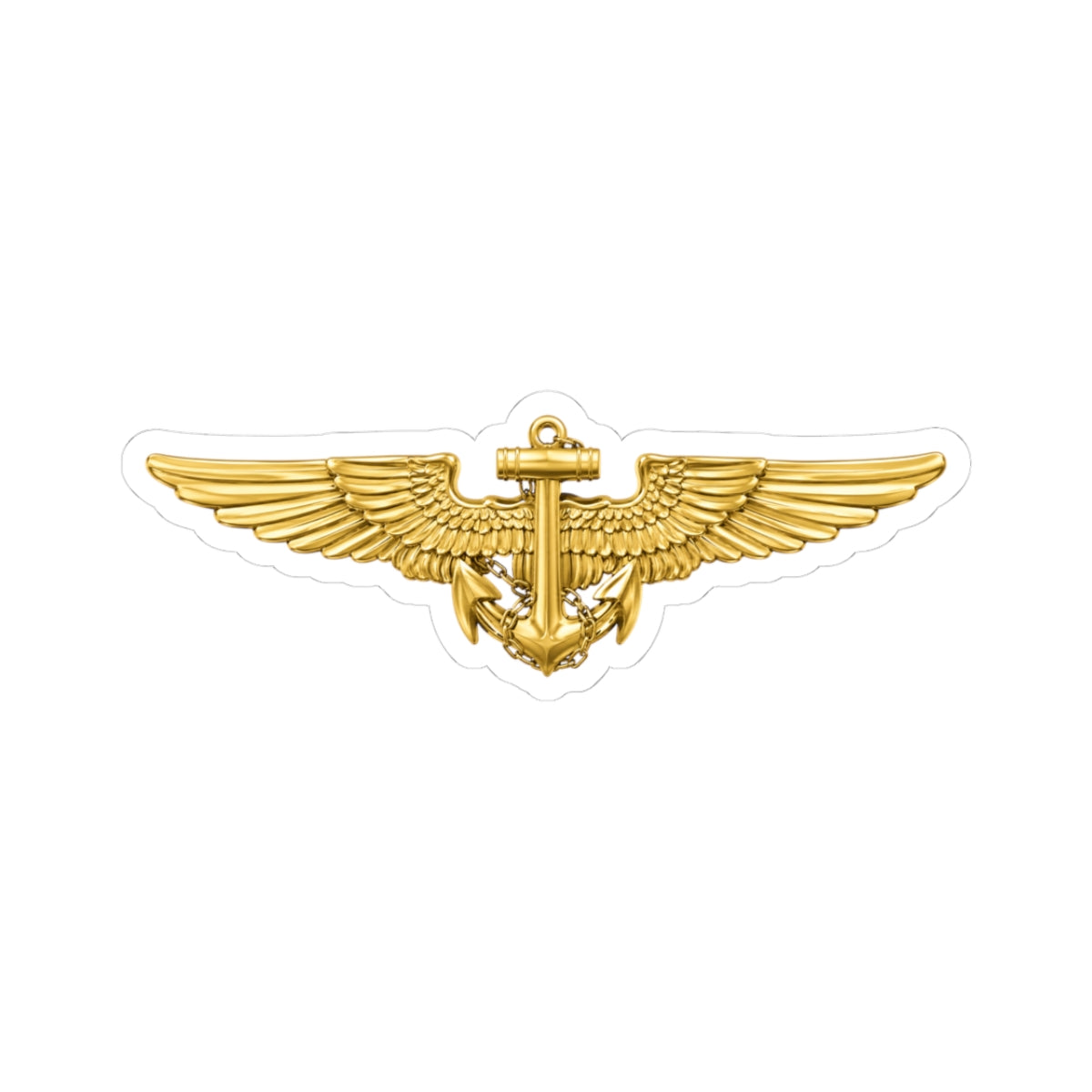 Kiss-Cut Stickers - Navy - Badge - Naval Aviator Wings wo txt - 3D - Enhanced