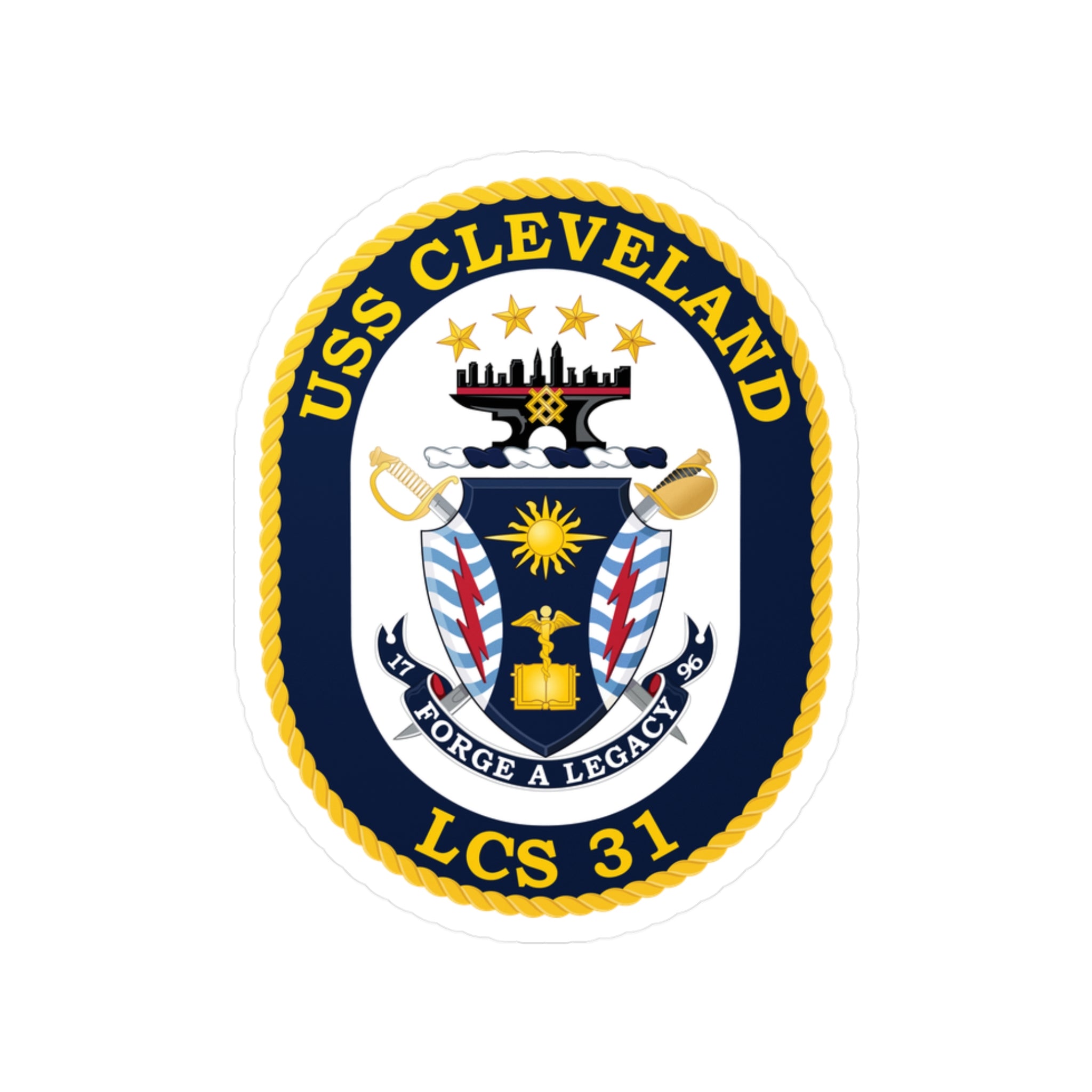 Kiss-Cut Vinyl Decal - Navy - USS Cleveland (LCS-31) wo txt