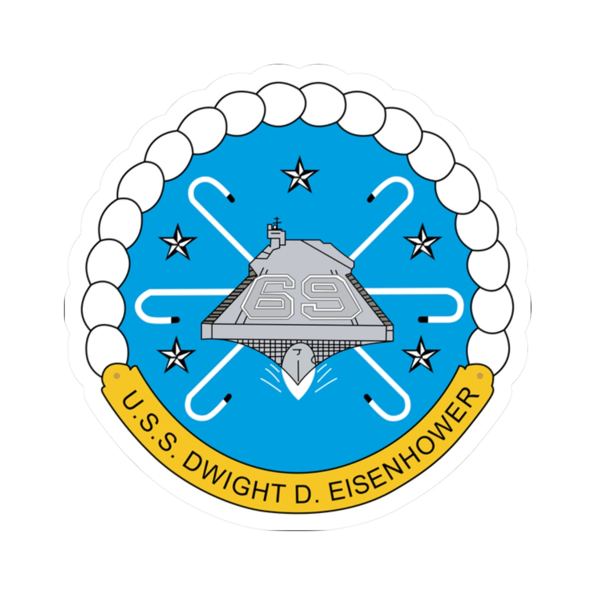 Kiss-Cut Stickers - USS Dwight D. Eisenhower (CVN-69) Crest wo Txt