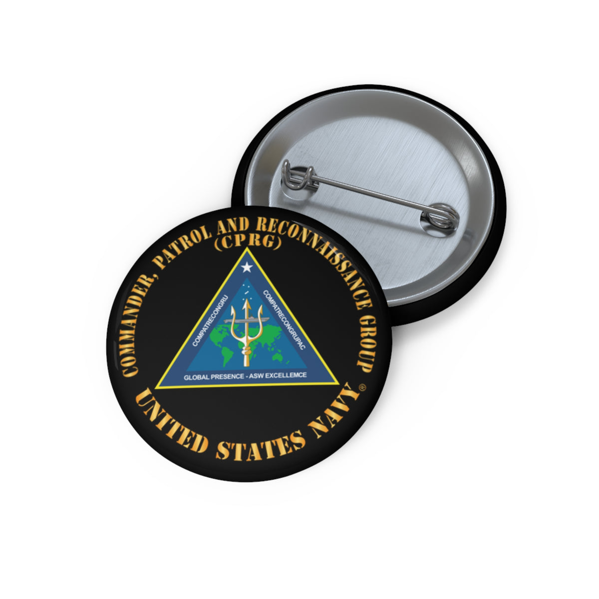Custom Pin Button - Navy - Commander, Patrol and Reconnaissance Group - CPRG X 300