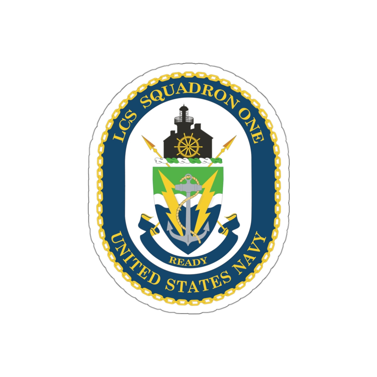 Die-Cut Vinyl Sticker - Navy - LCS Squadron One (LCSRON 1) wo txt