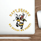 Die-Cut Vinyl Sticker - Navy - Navy SeaBee - w Wrench and Hammer X 300