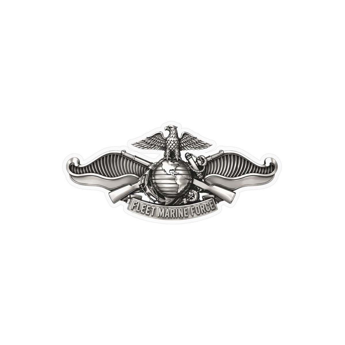 Kiss-Cut Vinyl Decal - Navy - Badge - Fleet Marine Force (FMF) wo txt - Enlisted - 3D - Enhanced