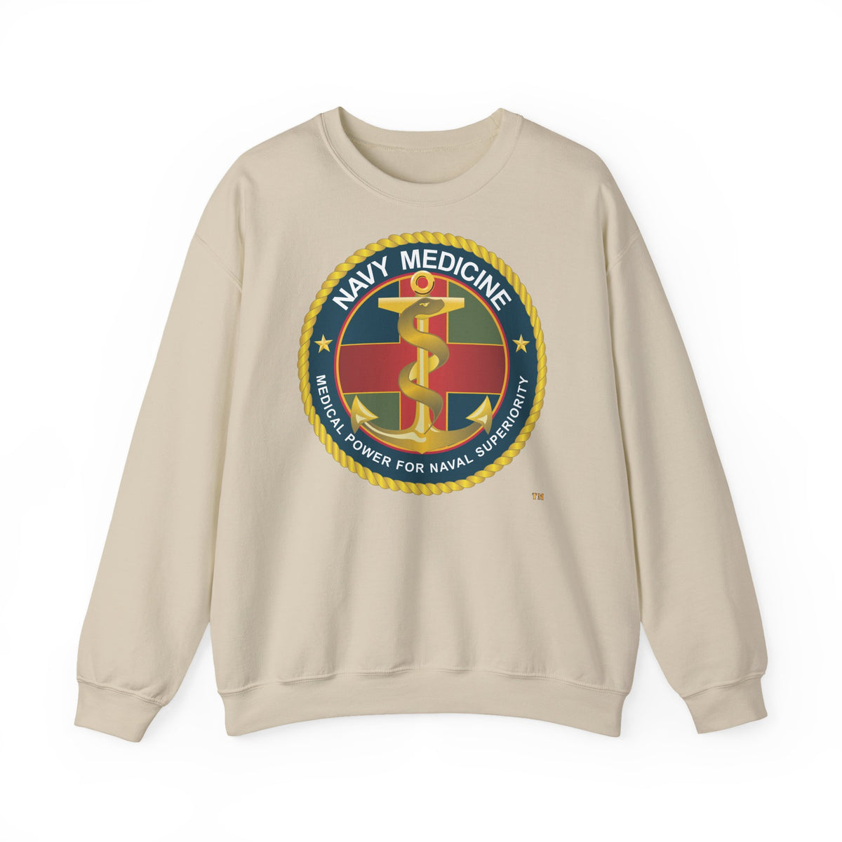 Unisex Heavy Blend™ Crewneck Sweatshirt -  Navy Medicine - Medical Power for Naval Superiority wo Txt X 300