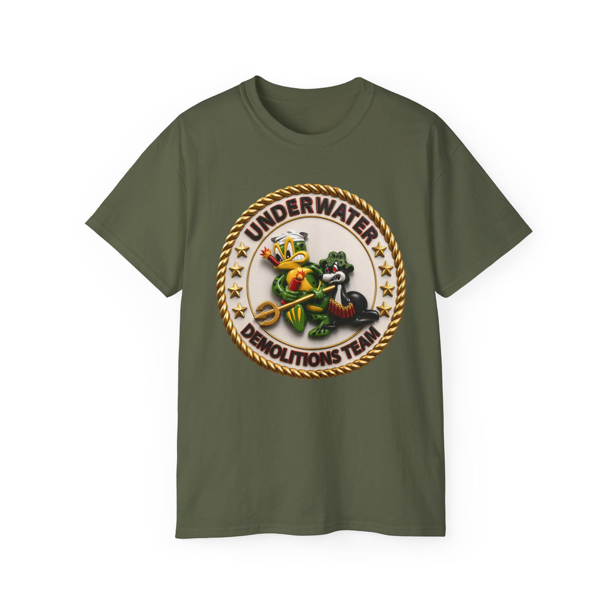 Unisex Ultra Cotton T-Shirt - Navy - SOF - Underwater Demolitions Team - Sammy - Freddie - 3D - Enhanced