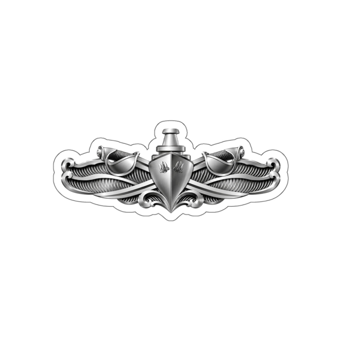 Die-Cut Vinyl Sticker - Navy - Badge - Enlisted Surface Warfare Specialist (ESWS) wo txt - 3D - Enhanced