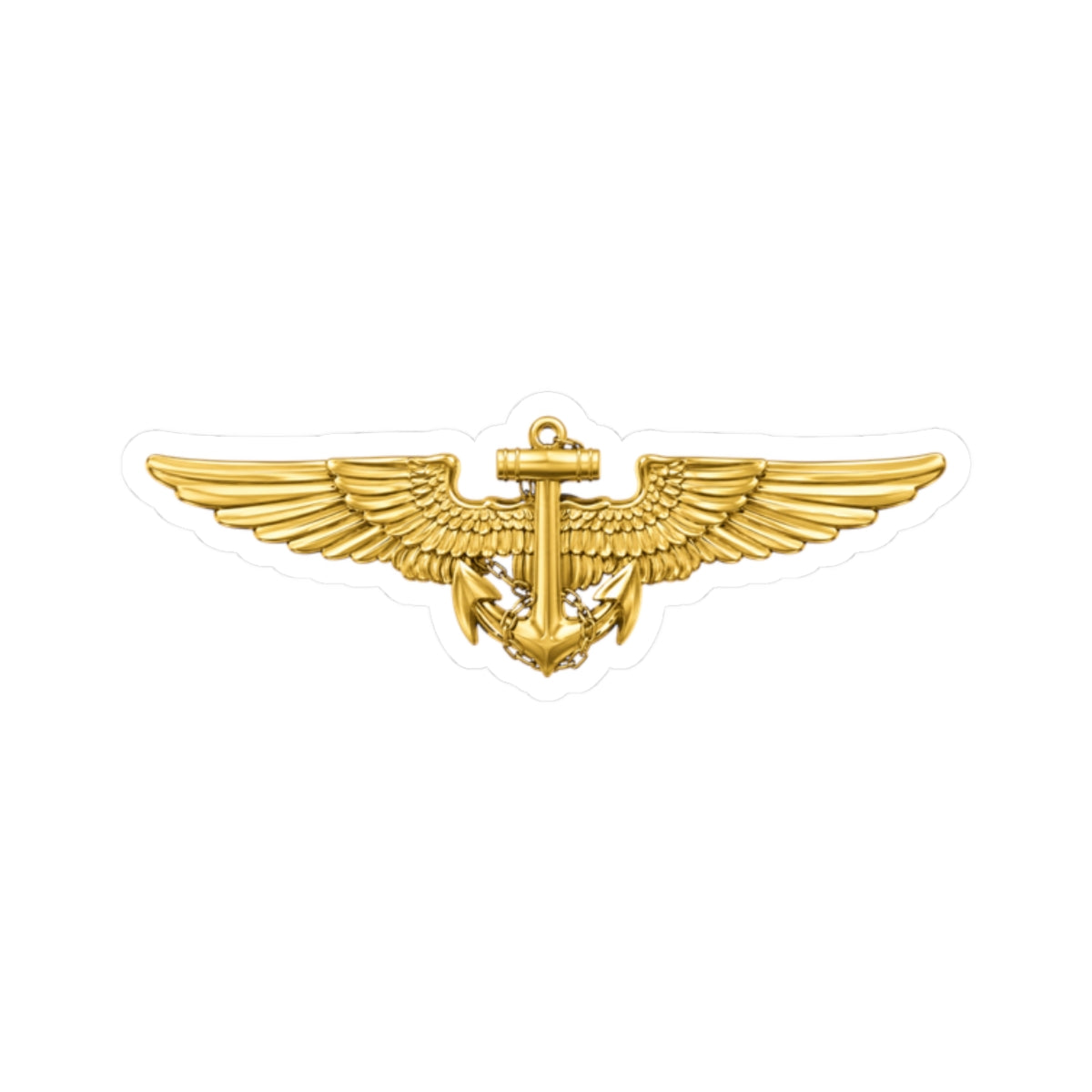 Kiss-Cut Stickers - Navy - Badge - Naval Aviator Wings wo txt - 3D - Enhanced