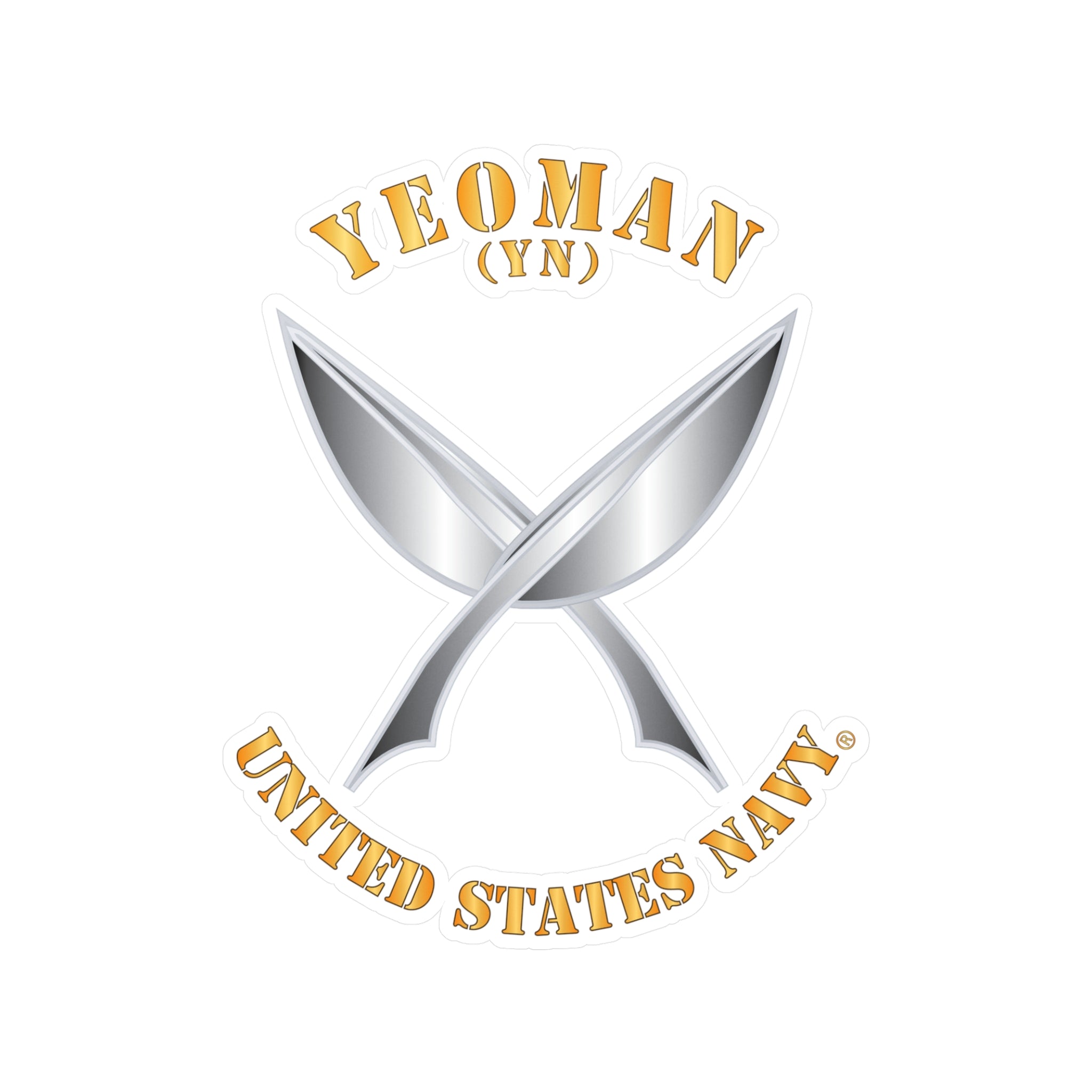 Kiss-Cut Vinyl Decal - Navy - Rate - Yeoman (YN)