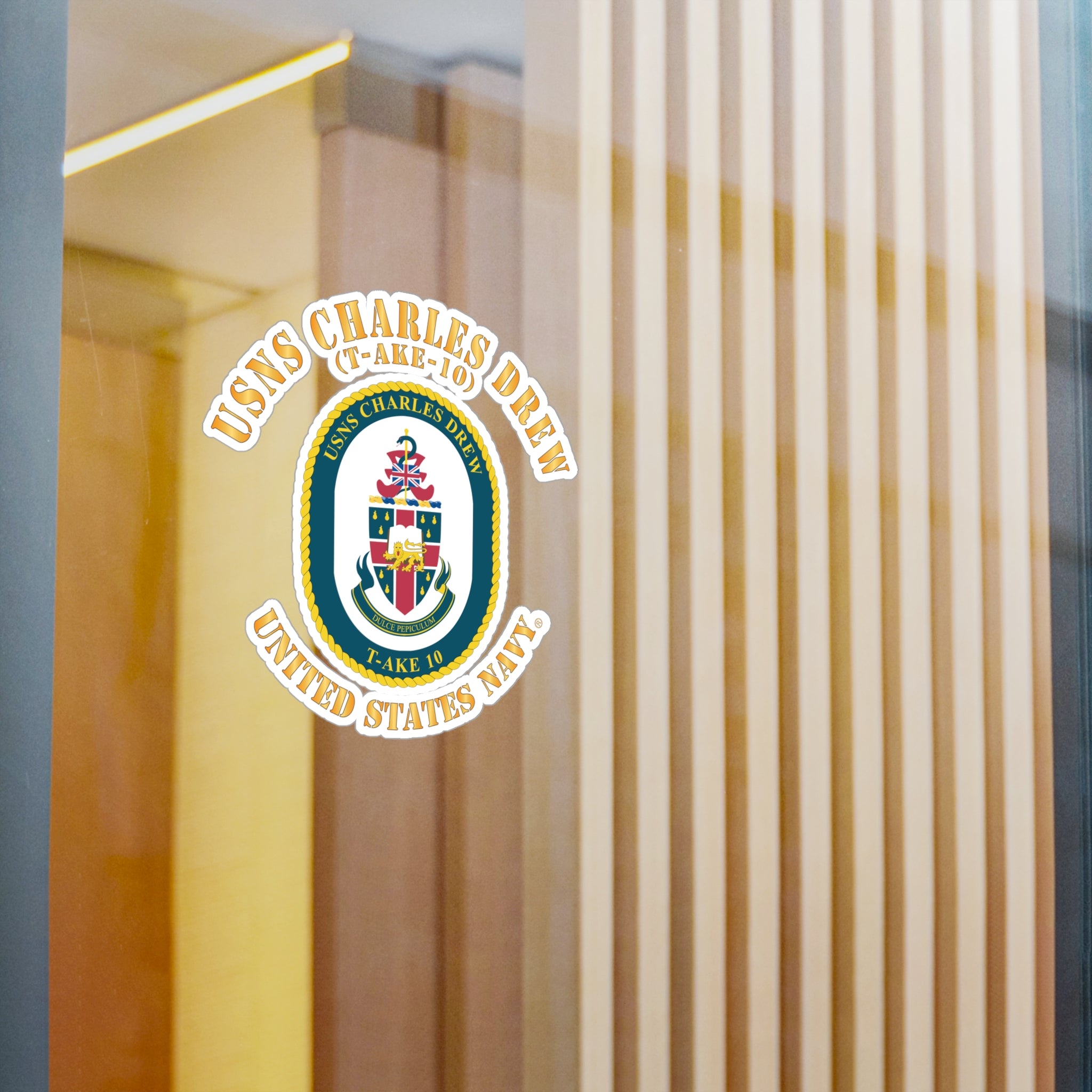 Kiss-Cut Vinyl Decal - Navy - USNS Charles Drew (T-AKE 10)