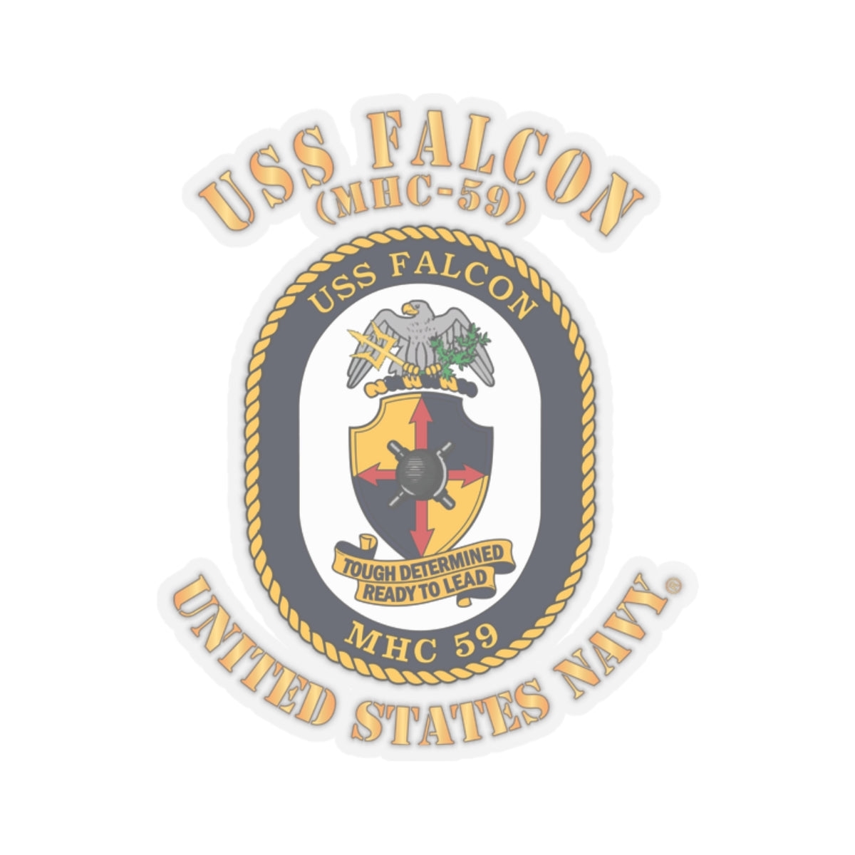 Kiss-Cut Stickers - Navy - USS Falcon (MHC-59)