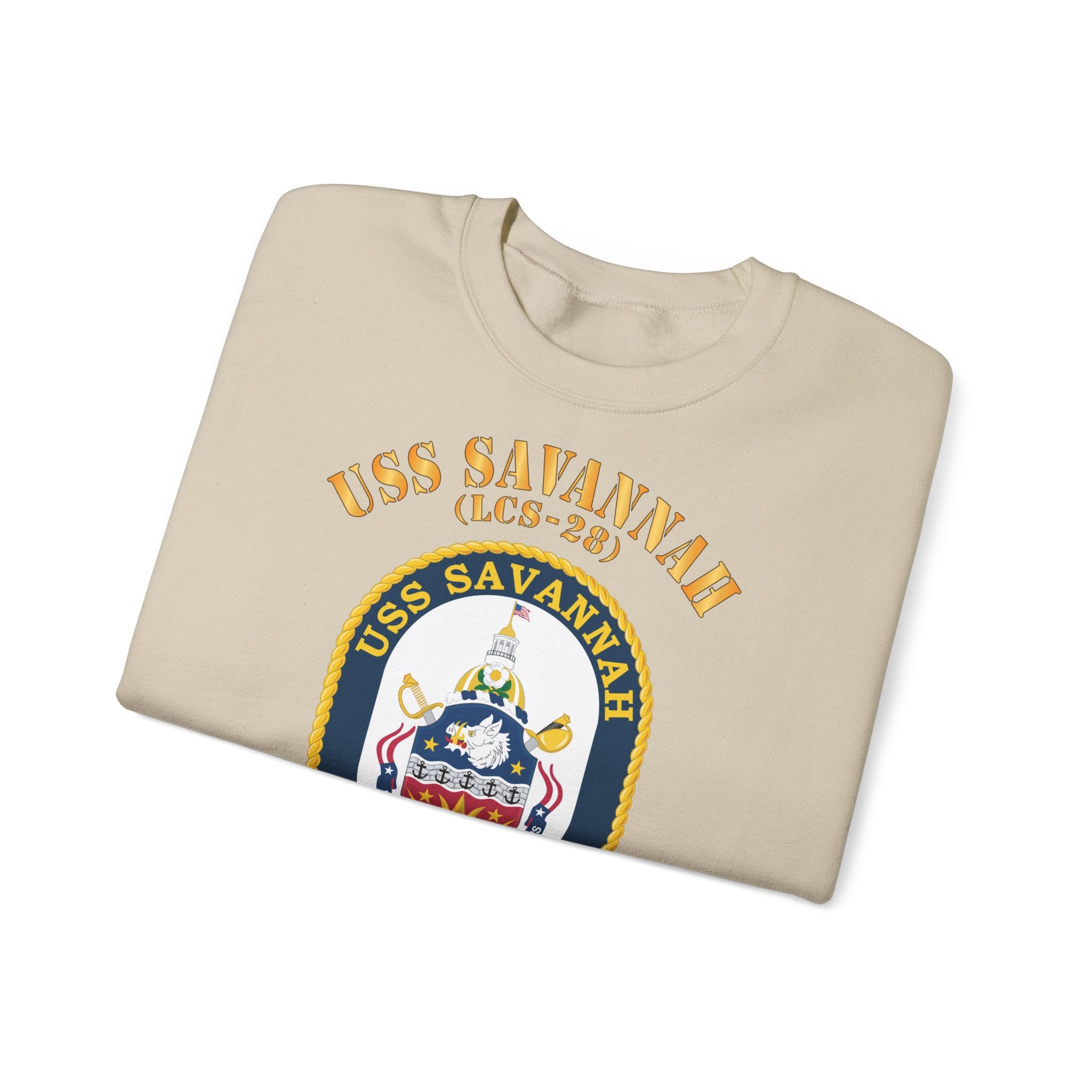 Unisex Heavy Blend™ Crewneck Sweatshirt - Navy - USS Savannah (LCS-28)