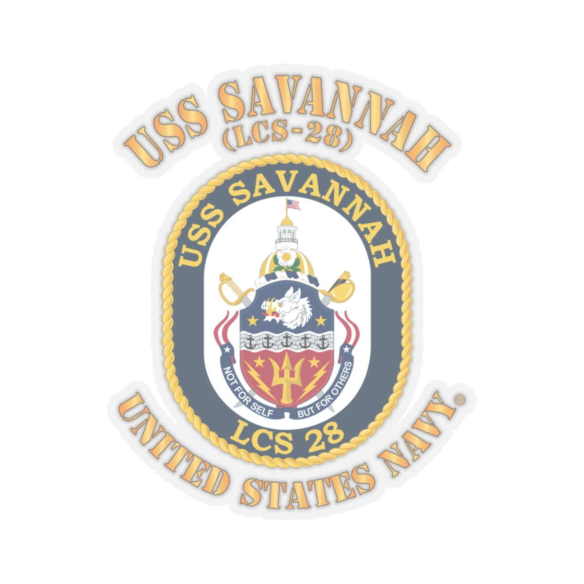 Kiss-Cut Stickers - Navy - USS Savannah (LCS-28)
