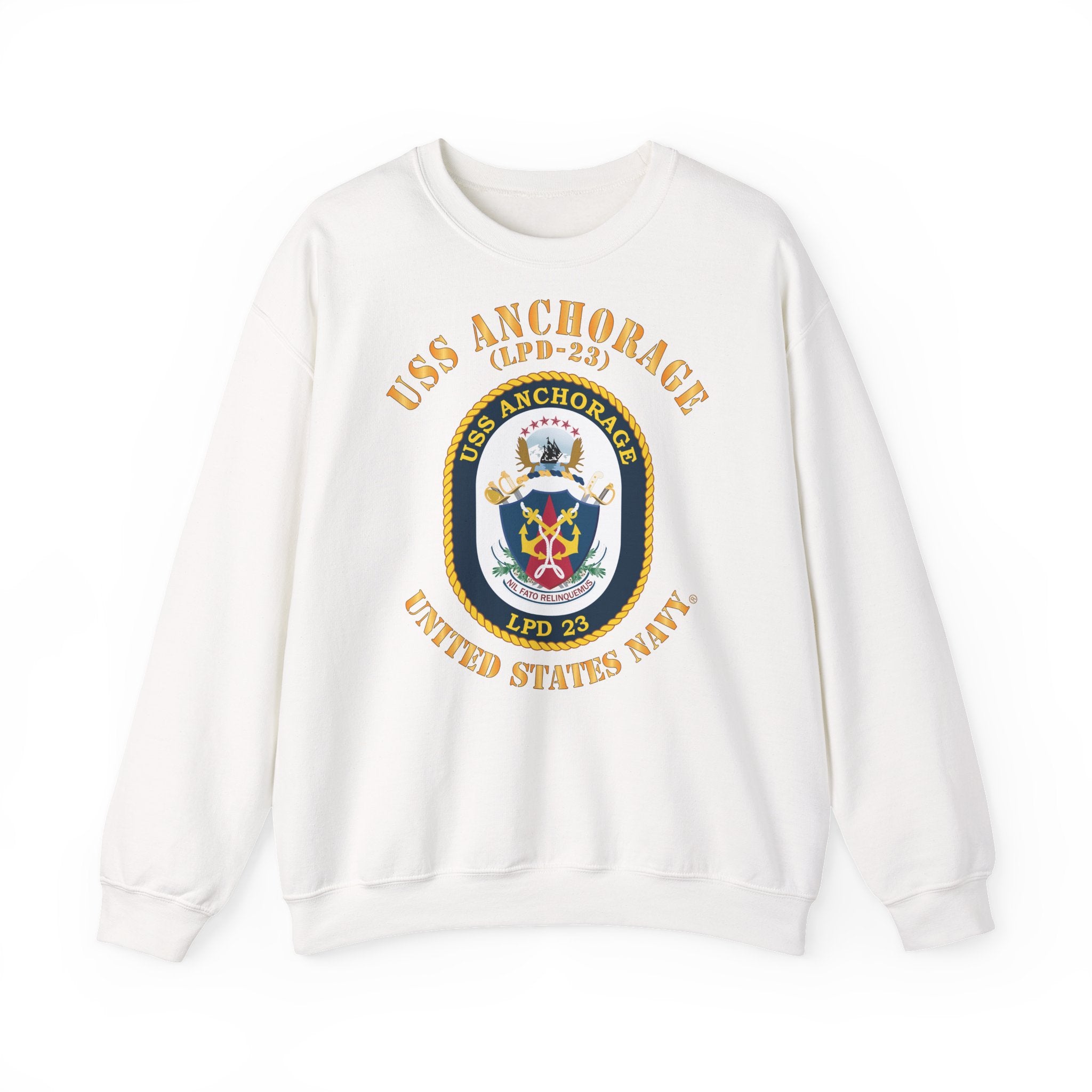 Unisex Heavy Blend™ Crewneck Sweatshirt - Navy - USS Anchorage (LPD-23)