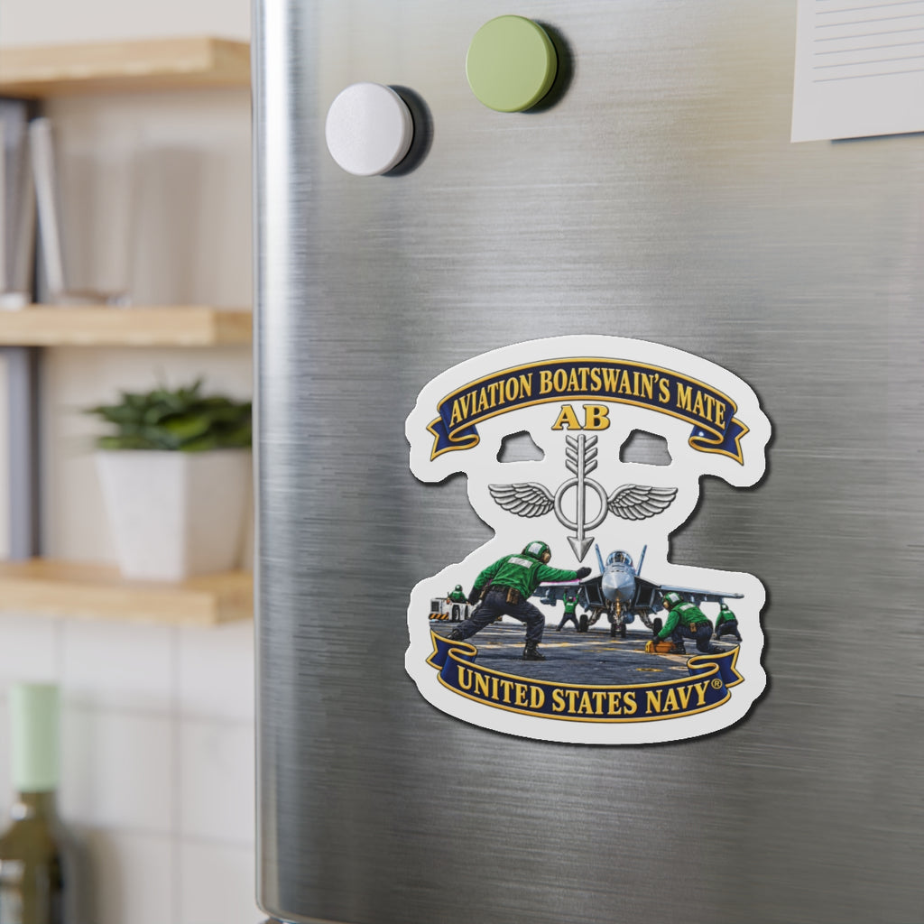 Die-Cut Magnet - Navy - Aviation Boatswains Mate Br with AC handler Scene - 3D - Enhanced