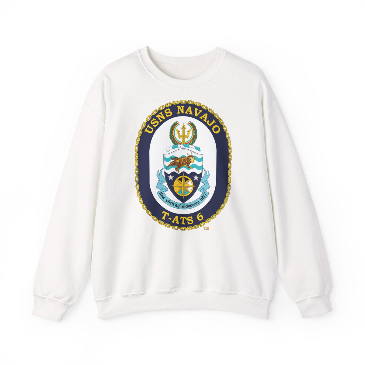 Unisex Heavy Blend™ Crewneck Sweatshirt - Navy - USNS Navajo (T-ATS 6) wo txt