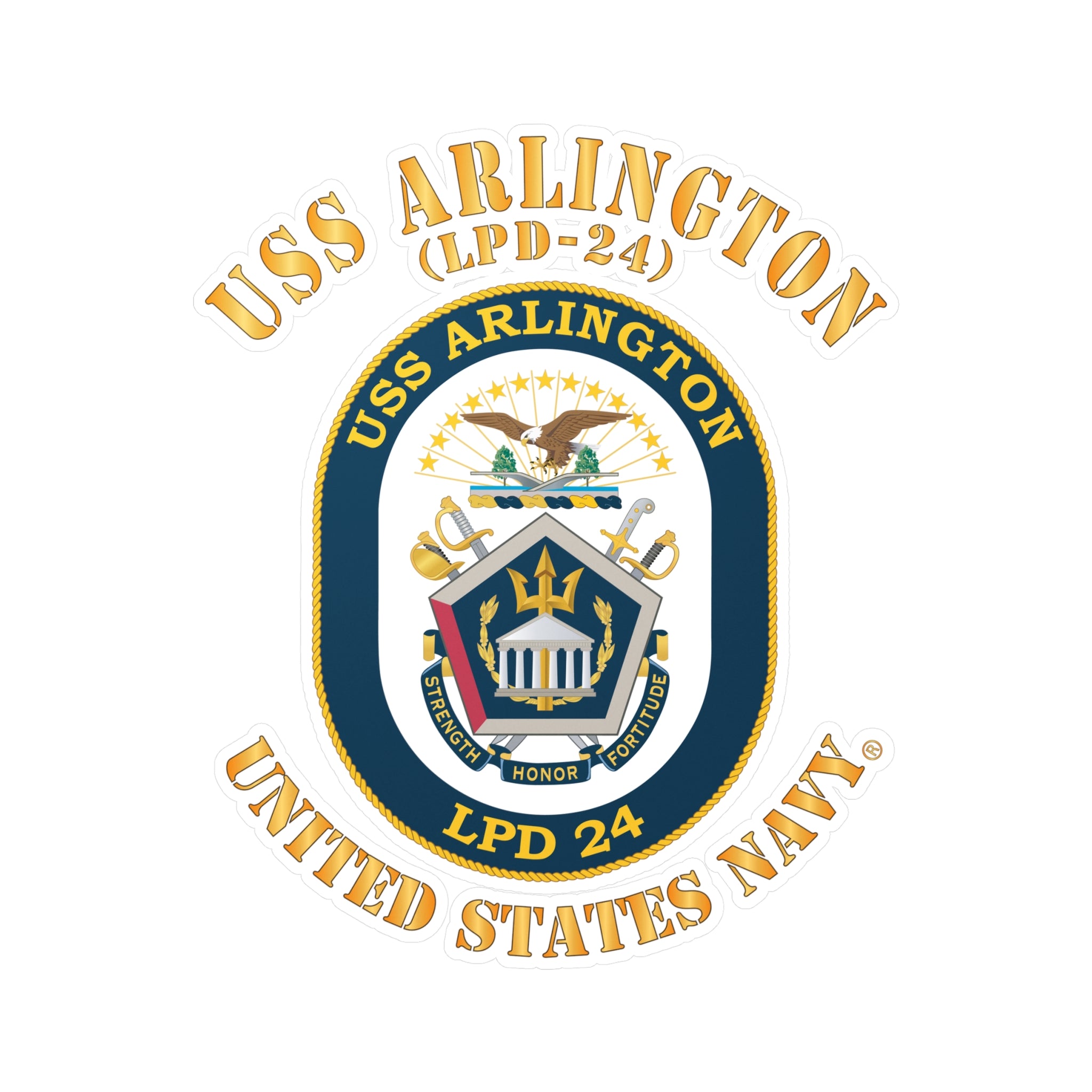 Kiss-Cut Vinyl Decal - Navy - USS Arlington (LPD-24)