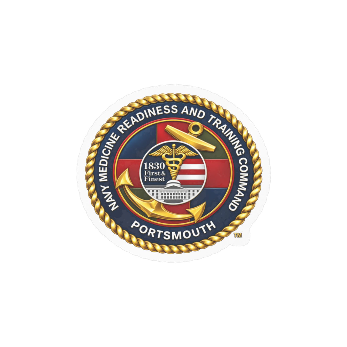 Kiss-Cut Vinyl Decal - Navy - Naval Medical Center Portsmouth wo txt - 3D - Enhanced