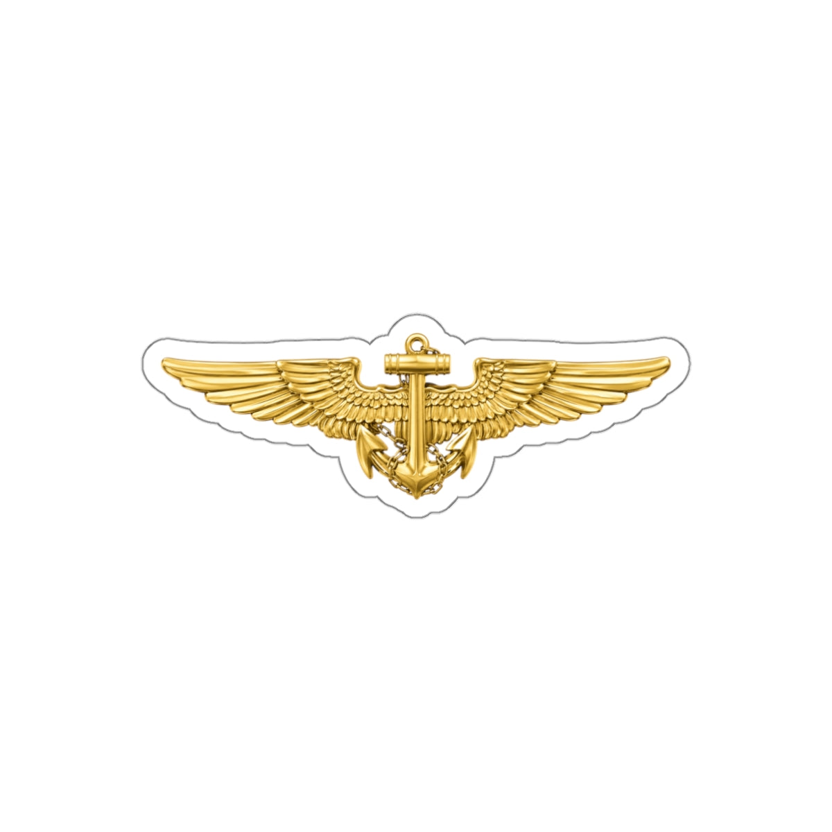 Die-Cut Vinyl Sticker - Navy - Badge - Naval Aviator Wings wo txt - 3D - Enhanced