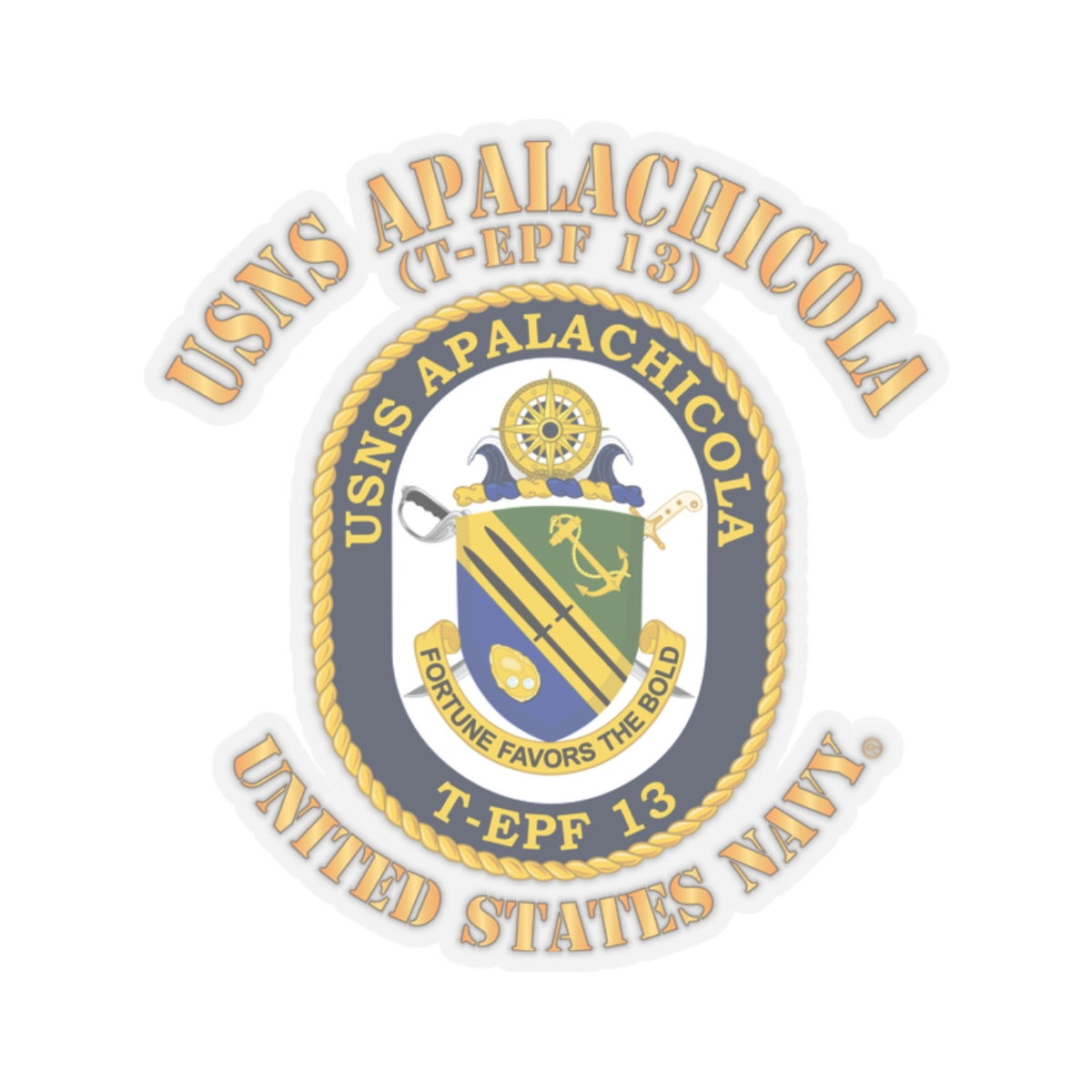 Kiss-Cut Stickers - Navy - USNS Apalachicola (T-EPF 13)