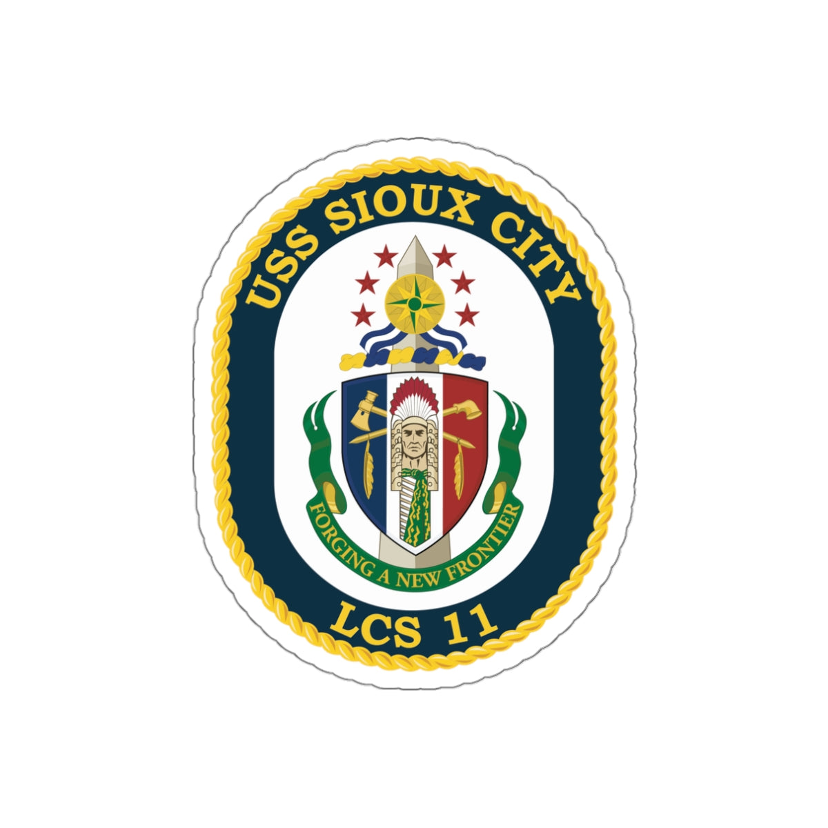 Die-Cut Vinyl Sticker - Navy - USS Sioux City (LCS-11) wo Txt