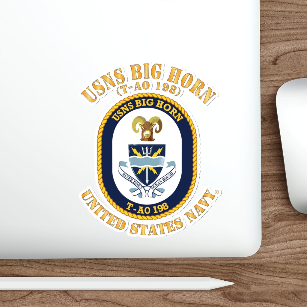 Die-Cut Vinyl Sticker - Navy - USNS Big Horn (T-AO 198)