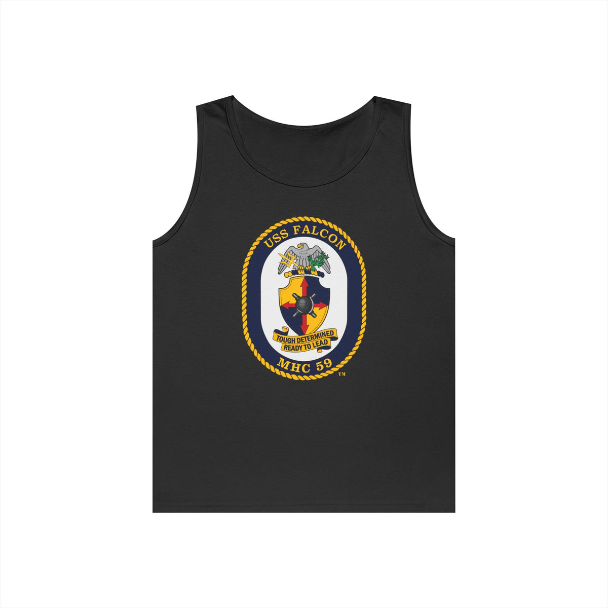 Unisex Heavy Cotton Tank Top - Navy - USS Falcon (MHC-59) wo txt
