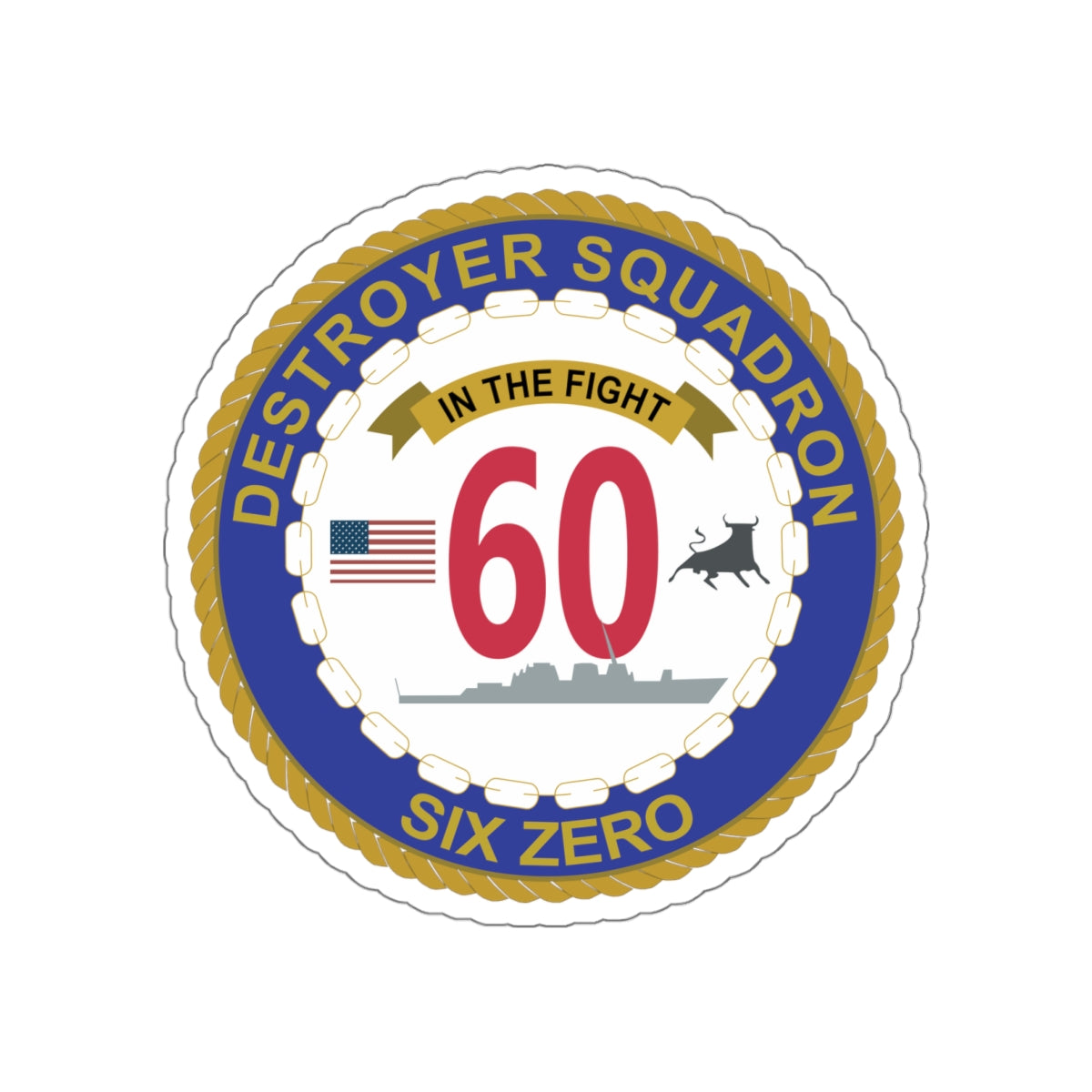 Die-Cut Vinyl Sticker - Navy - Destroyer Squadron 60 wo txt