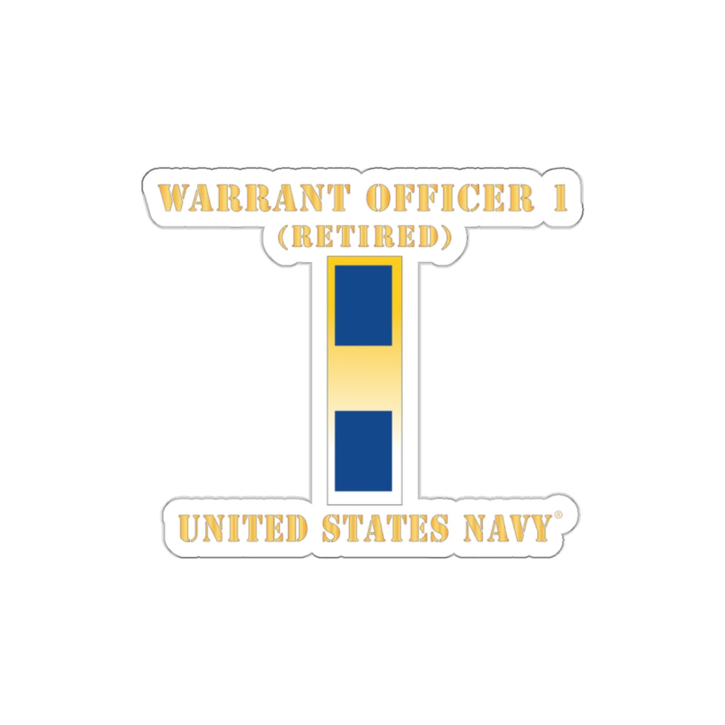 Die-Cut Vinyl Sticker - Navy - Warrant Officer 1 - Retired