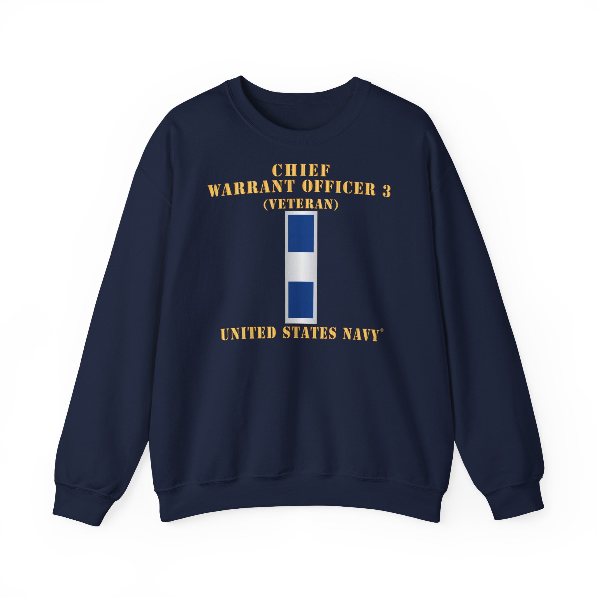 Unisex Heavy Blend™ Crewneck Sweatshirt - Navy - Chief Warrant Officer 3 - CW03 - Veteran