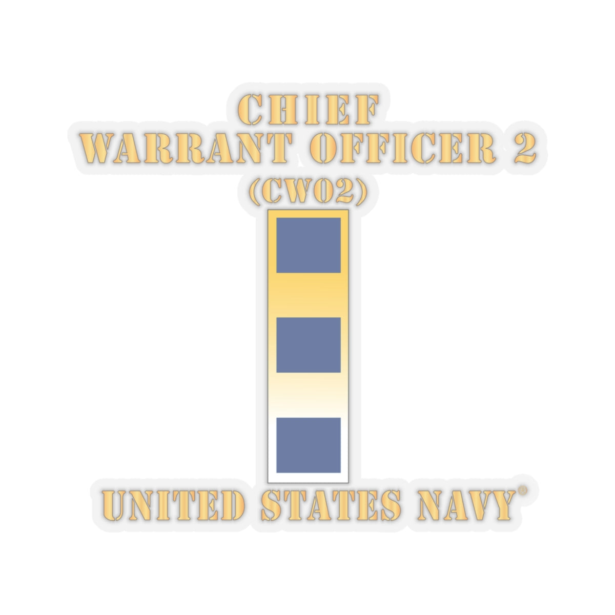 Kiss-Cut Stickers - Navy - Chief Warrant Officer 2 - CW02