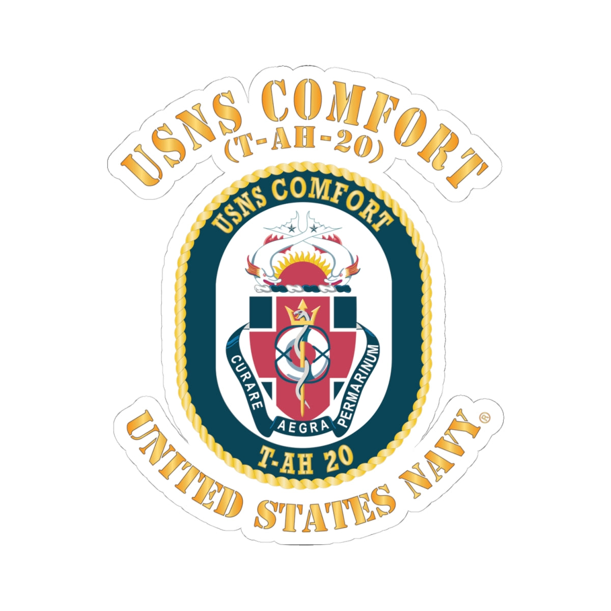 Kiss-Cut Stickers - Navy - USNS Comfort (T-AH-20)