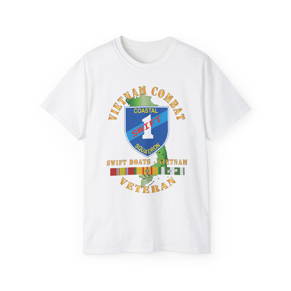 Unisex Ultra Cotton T-Shirt - Coastal Squadron One (Blue) - SSI -Swift Boats - Vietnam w VN SVC X 300