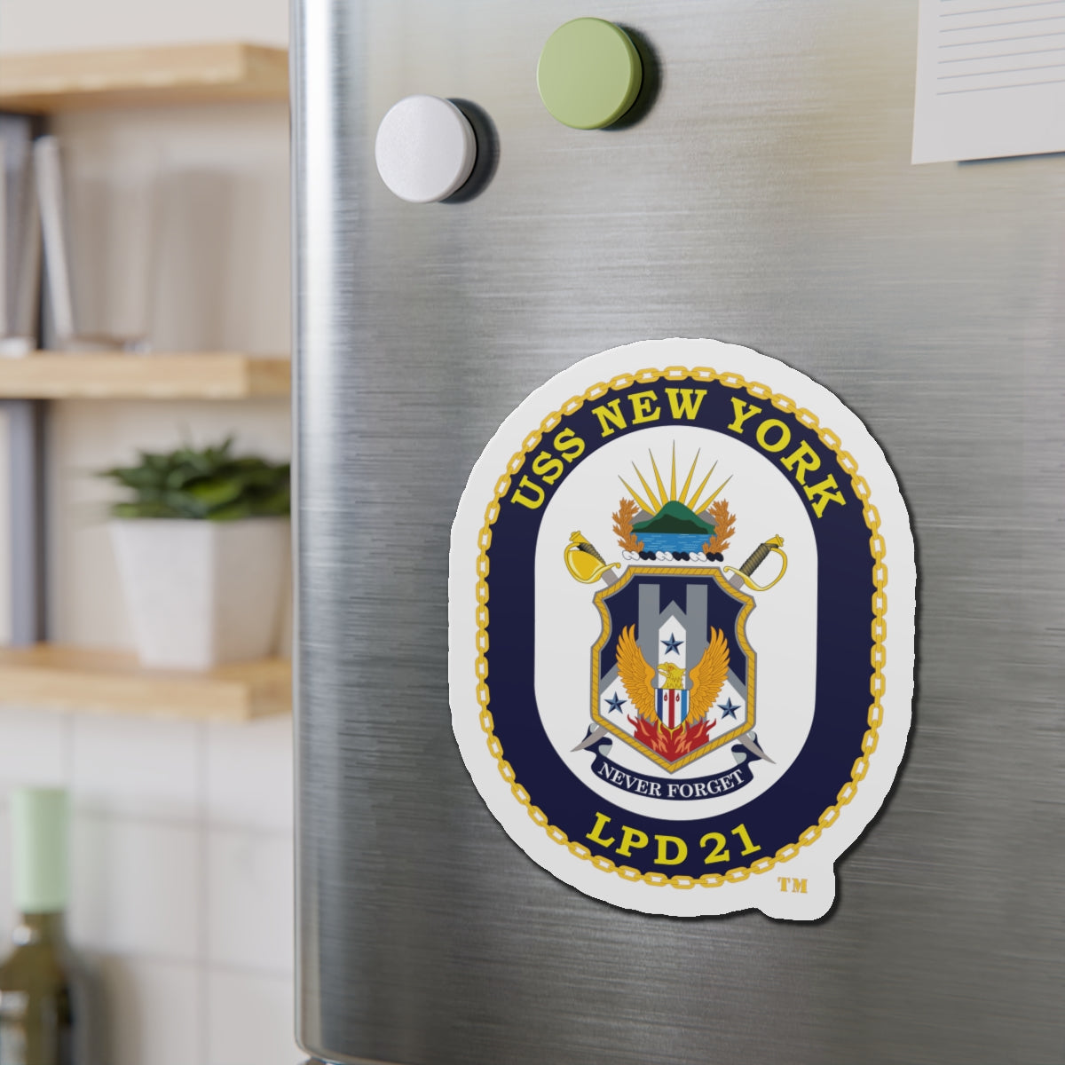 Die-Cut Magnet - Navy - USS New York (LPD-21) wo txt