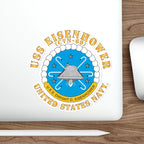 Die-Cut Vinyl Sticker - USS Dwight D. Eisenhower (CVN-69) Crest with Txt