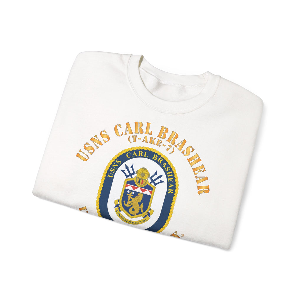Unisex Heavy Blend™ Crewneck Sweatshirt - Navy - USNS Carl Brashear (T-AKE 7)
